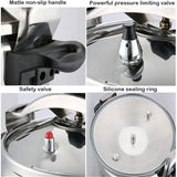 NNEOBA 7L Heavy-Duty Aluminum Pressure Cooker Explosion-Proof Design Silver
