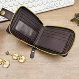Personalized PU Leather Bifold Wallet with Chain