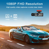 NNEOBA 1080P WiFi Dual Lens Dash Cam Front Rear Car DVR Black