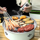 NNEOBA Steel Charcoal BBQ Grill Stove Round Split Non-Stick Barbecue Rack White