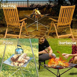 NNEOBA Foldable Stainless Steel Mesh Fire Pit Rack