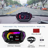 NNEOBA AD Digital Car HUD GPS OBD2 Head Up Display with Slope Meter Black