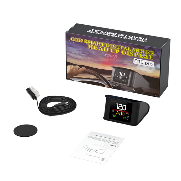 NNEOBA P10 Pro Head Up Display HUD OBD2 Digital On Board Black