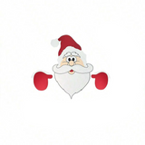 Christmas Santa Claus Peeker Fence Ornament Yard Decor