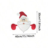 Christmas Santa Claus Peeker Fence Ornament Yard Decor