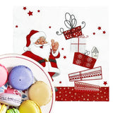 Snowman & Santa Print Paper Napkins for Christmas decor