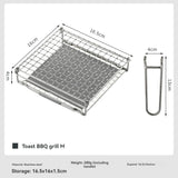 NNEOBA Stainless Steel Folding Toast Grill Net Gas Stove Grill Silver