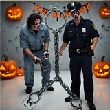 Halloween Plastic Handcuffs Fetters Ball Props Realistic Pranks With Chain Anklets Costume Props Prisoners Cosplay Accessories