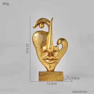 NNEOBA Sculpted Splendor: Elevate Your Space with Golden Face Art