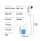 NNEOBA Portable Rechargeable Outdoor Shower