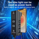 NNEOBA 6400mAh Bike Front Light 2400LM LED Headlight Black