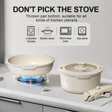 NNEOBA Non-Stick Die-Cast Aluminum Cookware Set Induction-Compatible White