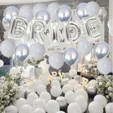 NNEOBA 63-Piece Silver White Bride To Be Balloon Set: Bridal Bachelor Party Decorations