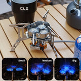 NNEOBA Three-Head Gas Stove Windproof Camping Silver