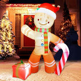 NNEOBA 2.4M Christmas Inflatable Gingerbread Man with LED Decorations