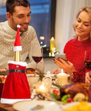 A-02(22x21cm) Creative Christmas Wine Bottle Set Golden Velvet Dress Wine Bottle Covers Sleeve Santa Snowman Xmas New Year Dinner Table Decor