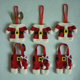 Santa Suit Christmas Cutlery Holders – Red Table Décor