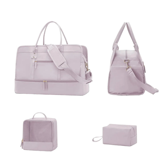 NNEOBA Luggage Travel Bag with Clothes and Toiletry Bag (Pink)