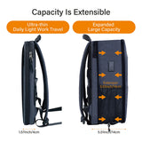 NNEOBA Slim Expandable Laptop Backpack Dark Grey