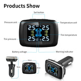 NNEOBA Smart USB Wireless Tire Pressure Monitoring System with Solar Charging Black