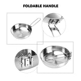 304 Stainless Steel Foldable Camping Frying Pan