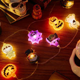 Halloween LED String Lights 1.5M – Pumpkin, Ghost & Spider Web Hanging Lantern Decoration for Home & Outdoor Party Décor
