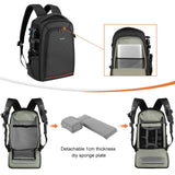 NNEOBA Dual Shoulder Camera Backpack with Rain Cover Black