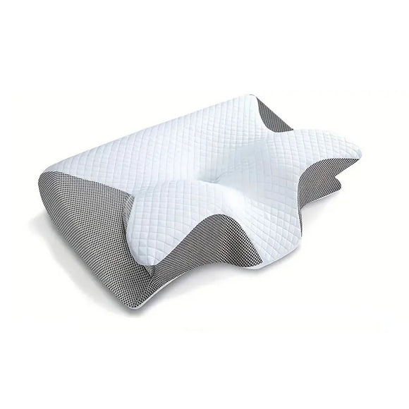 NNEOBA 2-in-1 Ergonomic Memory Foam Cervical Pillow Orthopedic Neck Support Grey