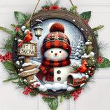 20cm Christmas Wreath Centerpiece Decoration Acrylic Snowman