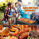 NNEOBA Portable Charcoal BBQ Grill Stainless Steel Mini Outdoor Cooking Kit (Black)