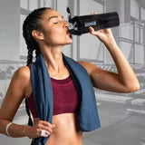 NNEOBA 3-Layer Protein Shaker Bottle Black