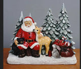 NNEOBA Christmas Glow Santa Claus Resin Ornament Set
