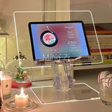 NNEOBA Luxury Lifted Acrylic Laptop Stand: 180° Rotatable, Ergonomic Design