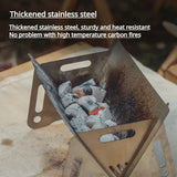 NNEOBA Portable Foldable Barbecue Grill Heating Stove Multi functional Camping Grid Firewood Stove Stainless Steel Grill