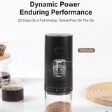 NNEOBA Portable Electric Coffee Grinder 38 Setting Adjustable Ceramic Burr Black