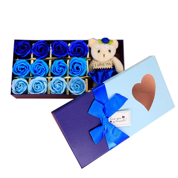 NNEOBA Scented Soap Flower Gift: 12-Piece Rose Bouquet in Heart-Shaped Box
