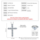 14K Gold Filled Moissanite Cross Pendant Necklace – D Color Round Moissanite with GRA Certificate