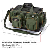 NNEOBA Fishing Tackle Shoulder Bag with Rain Cover Army Green