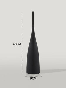 NNEOBA Zen Harmony: Handmade Minimalist Ceramic Vase - Black, 46cm