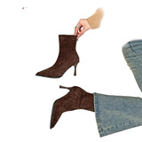 Women's Pointed Toe High Heel Ankle Boots