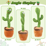 NNEOBA Dancing Cactus Repeat Talking Toy Electronic Plush Toys Can Sing Record Lighten Battery USB Charging Early Education Funny Gift