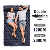 NNEOBA Extra-Wide Double Inflatable Camping Mattress Folding Pad Blue