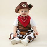 Baby Cowboy Costume Set 3Pcs Romper, Hat & Scarf