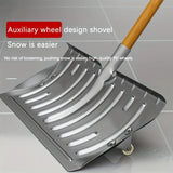 Heavy-Duty Metal Snow Shovel with Wheels – Effort-Saving Snow Removal Tool