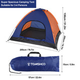 NNEOBA Lightweight 3–4 Person Camping Tent with Rain Fly Blue/Orange