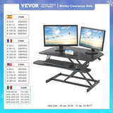 NNEOBA X-Frame Double-Layer Standing Desk Converter - Height Adjustable Sit-to-Stand Desk