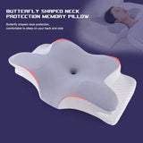 NNEOBA Butterfly Memory Foam Pillow Neck Support Grey