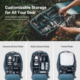 NNEOBA 2-in-1 Outdoor Trolley Case Backpack Expandable Black