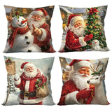 Christmas Throw Pillow Cover Set of 4 Decorative Pillowcases