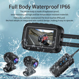 NNEOBA Dual 1080P Motorcycle Cam WiFi + GPS 64 GB Black